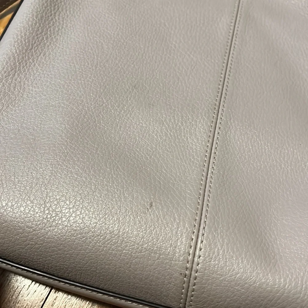 Coach Light Gray Pebbled Leather Crossbody‎ Bag